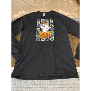 Black Casper Ghost Halloween Sweater Size Small (S)